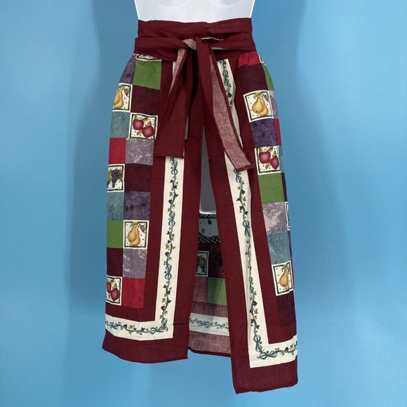 Apron Womens ‘Friendship Is A Sheltering Tree’ Waist Tie Fruit Tree Fountain - Picture 4 of 7